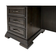 Double Pedestal Executive Desk, 7 Drawers, Locking File, Brown