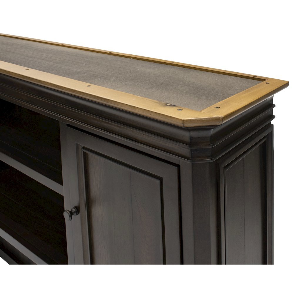 Executive Desk Hutch with Wood Doors, Adjustable Shelves, Brown