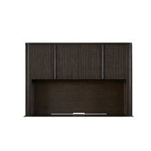 Brown executive hutch with wood doors, fully assembled, spacious storage