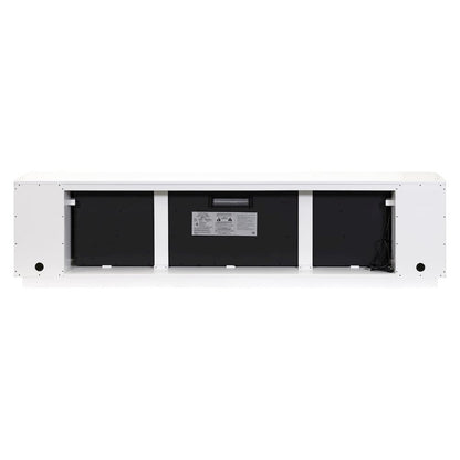 96-Inch Electric Fireplace Console, Infrared Heat, LED Flames, White