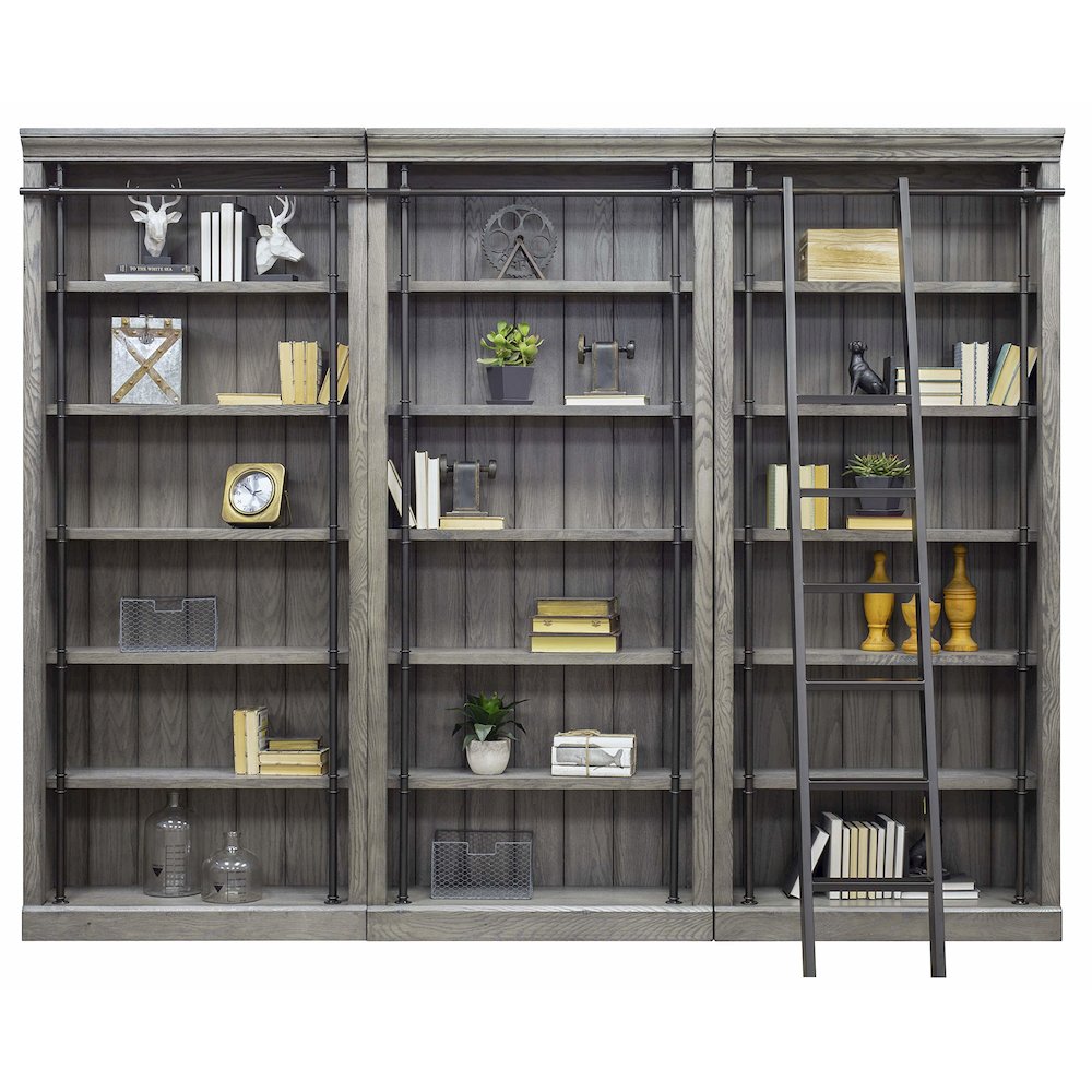Avondale 8' Tall Bookcase Wall With Ladder