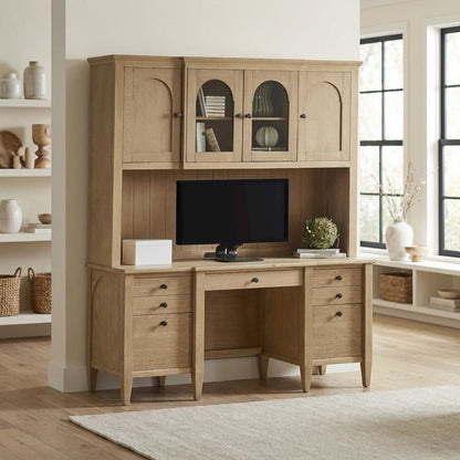 Wood Hutch with Doors in Finish for Stylish Storage