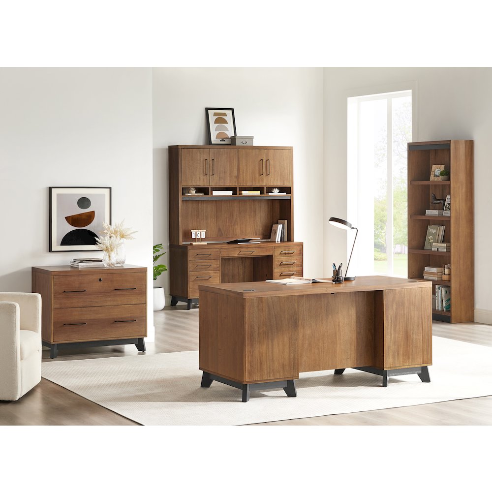 Avery Wood Hutch With Doors, Fully Assembled