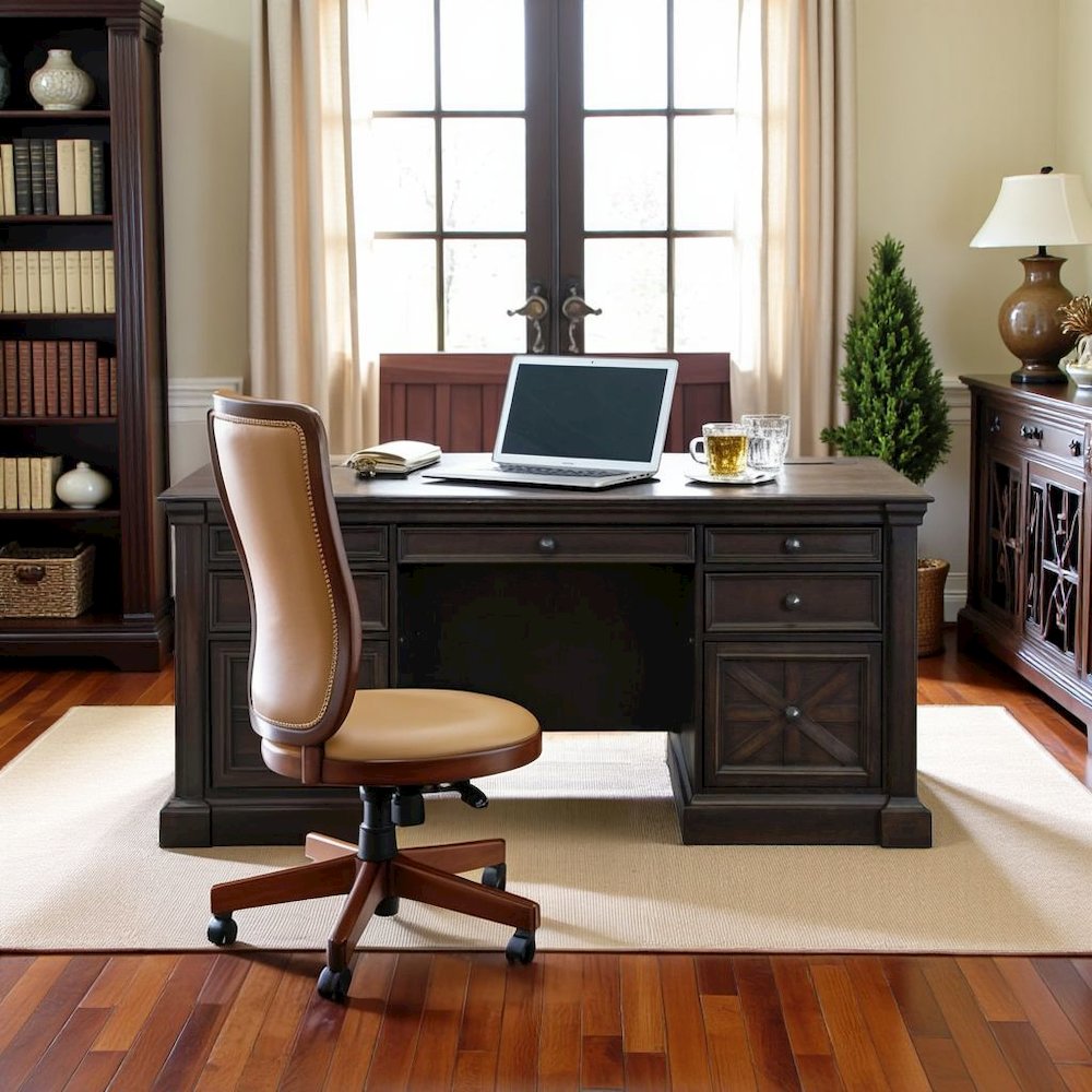 Modern Desk With Drawers – Aesthetic Wood Office Table for Bedroom Study