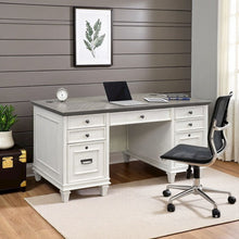 White Wooden Executive Office Desk with Drawers for Home Workspaces