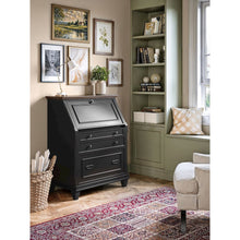 Hartford Wood Drop-Lid Secretary Desk, Fully Assembled, Black