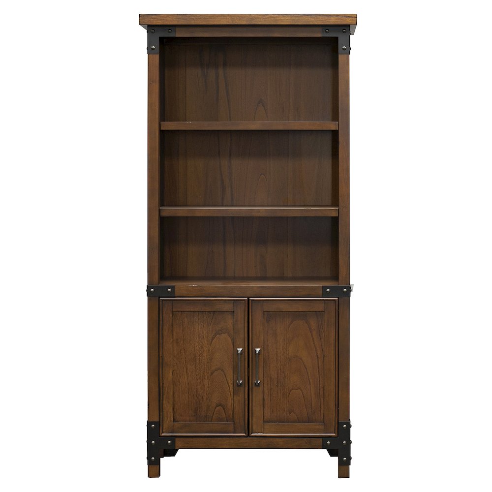 Addison Rustic Bookcase With Doors