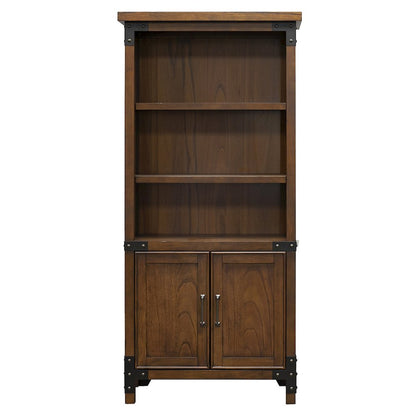 Addison Rustic Bookcase With Doors