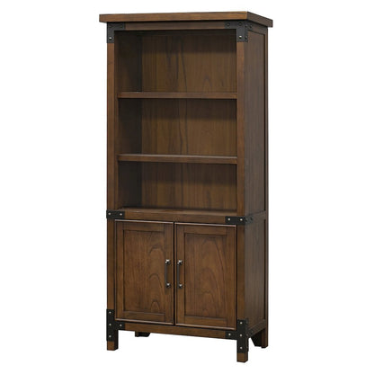 Addison Rustic Bookcase With Doors