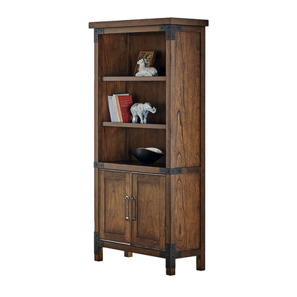 Addison Rustic Bookcase With Doors
