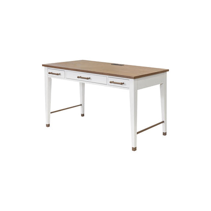 Contemporary Modern Wood Writing Desk, Office Table with Storage, White