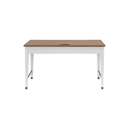 Contemporary Modern Wood Writing Desk, Office Table with Storage, White