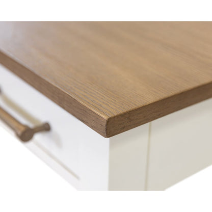 Contemporary Modern Wood Writing Desk, Office Table with Storage, White