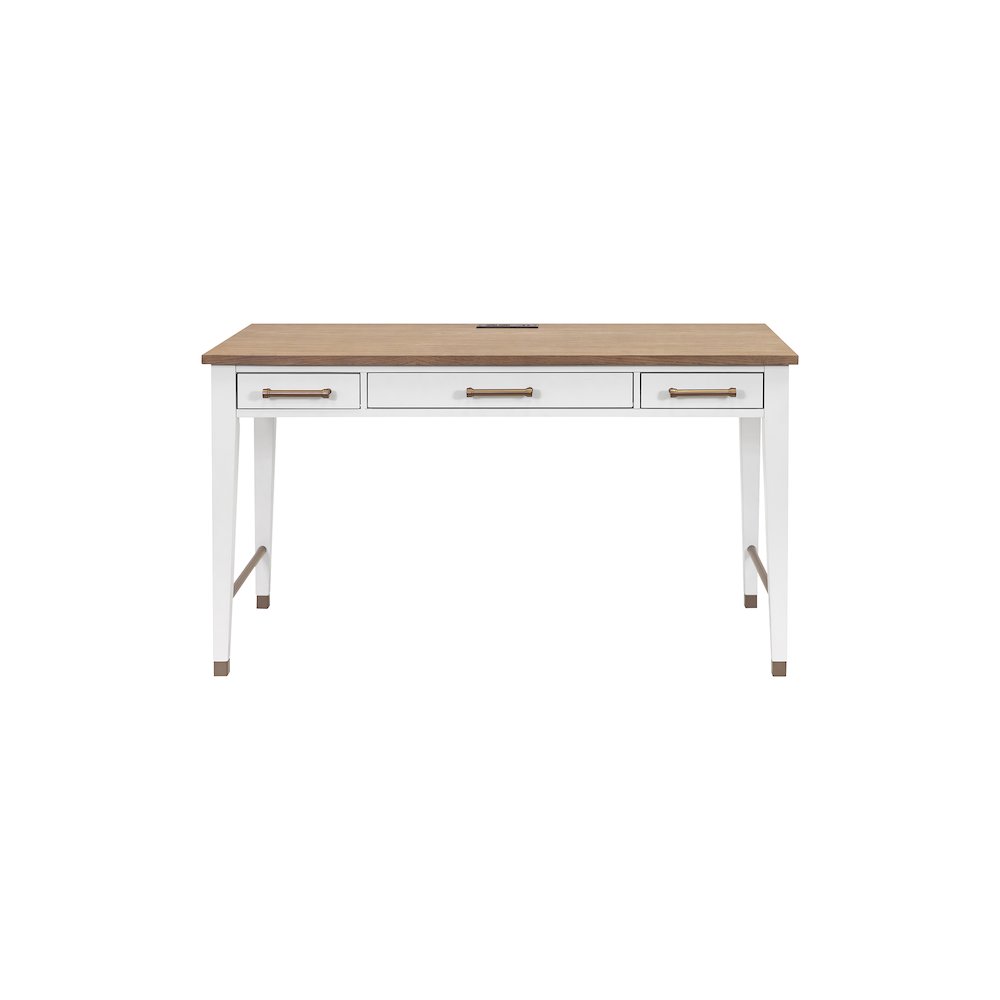 Contemporary Modern Wood Writing Desk, Office Table with Storage, White