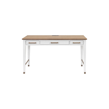 Contemporary Modern Wood Writing Desk, Office Table with Storage, White