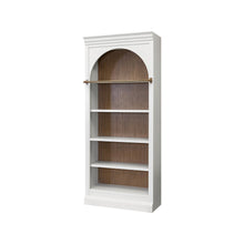 Contemporary 94" Tall Arched Wood Bookcase, Storage Organizer, Office Shelving