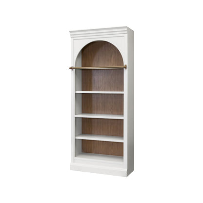 Contemporary 94" Tall Arched Wood Bookcase, Storage Organizer, Office Shelving