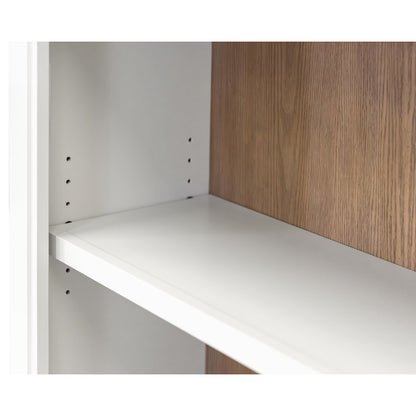 Contemporary 94" Tall Arched Wood Bookcase, Storage Organizer, Office Shelving