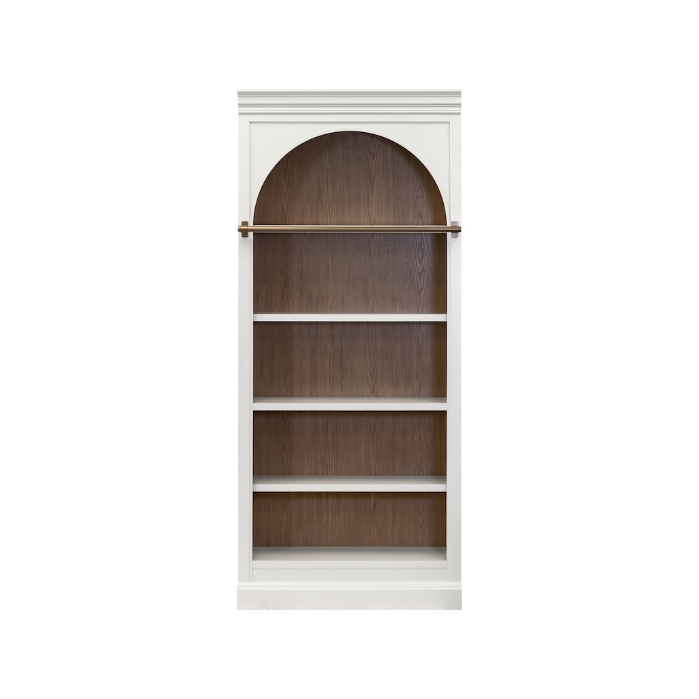 Contemporary 94" Tall Arched Wood Bookcase, Storage Organizer, Office Shelving