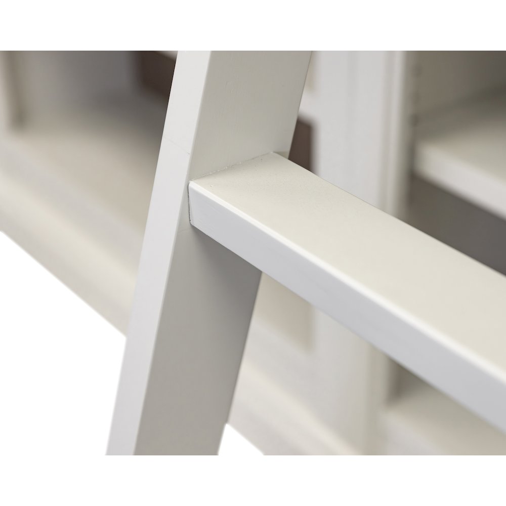 Contemporary Decorative Wooden Ladder, Fully Assembled White