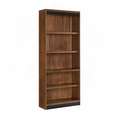 Wood Open Bookcase with Multi-Shelf Display and Book Storage, Rich Modern Brown