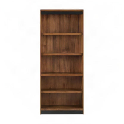 Wood Open Bookcase with Multi-Shelf Display and Book Storage, Rich Modern Brown
