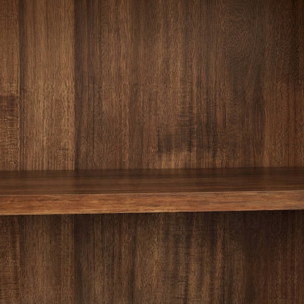 Wood Open Bookcase with Multi-Shelf Display and Book Storage, Rich Modern Brown