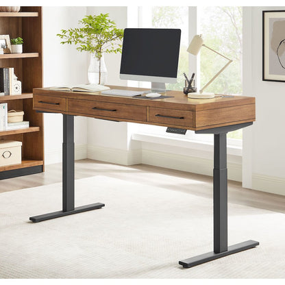 Avery Modern Electric Sit/Stand Desk, Rich Medium Brown