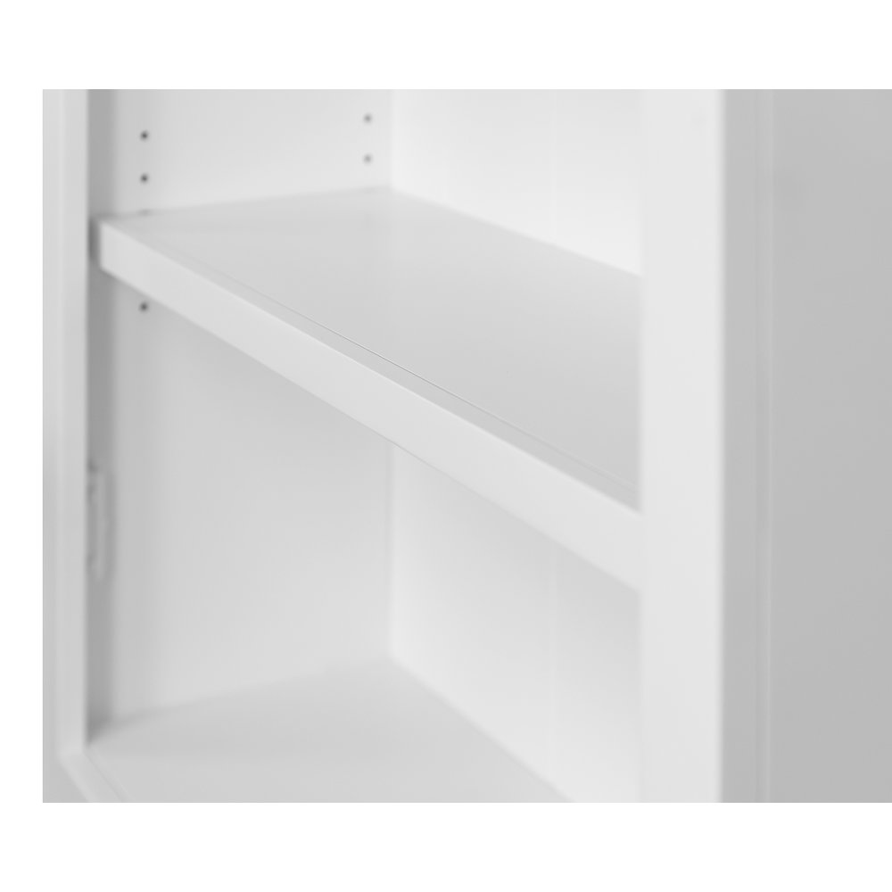 Modern Wood Lower Doors Bookcase, Office Bookcase, Office Shelving, White