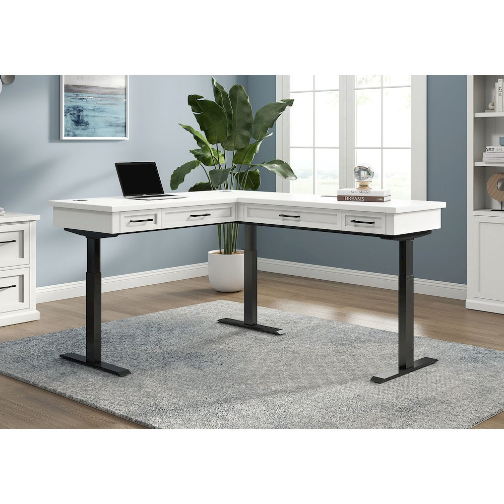 Abby Electric Sit/Stand L-Desk and Return