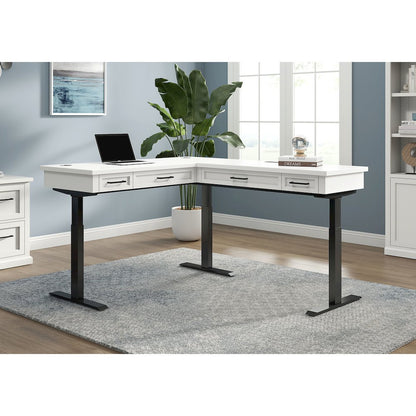 Abby Electric Sit/Stand L-Desk and Return