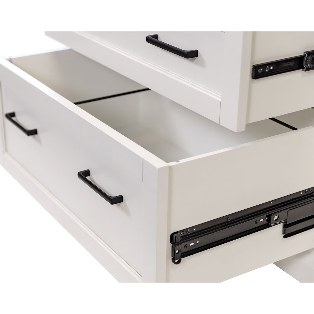 Modern Wood Drop-Lid Secretary Desk, Fully Assembled, White