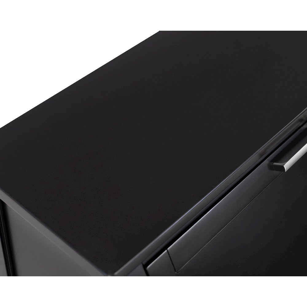 Modern Wood Drop-Lid Secretary Desk, Fully Assembled, Black