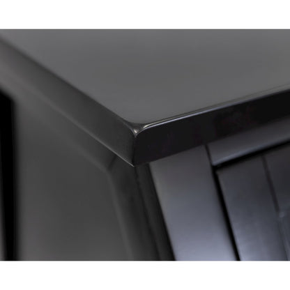 Modern Wood Drop-Lid Secretary Desk, Fully Assembled, Black