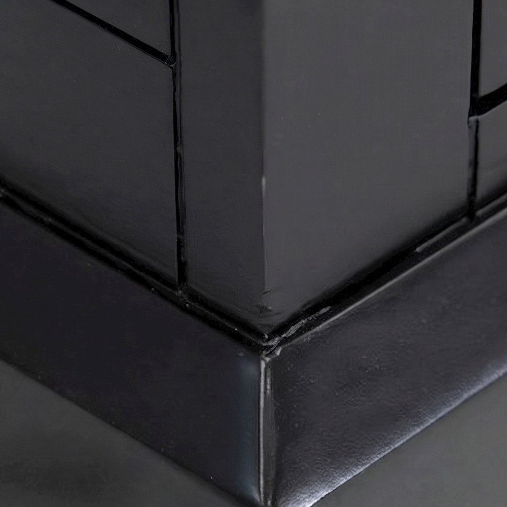 Modern Wood Drop-Lid Secretary Desk with Storage and Drawers, Black