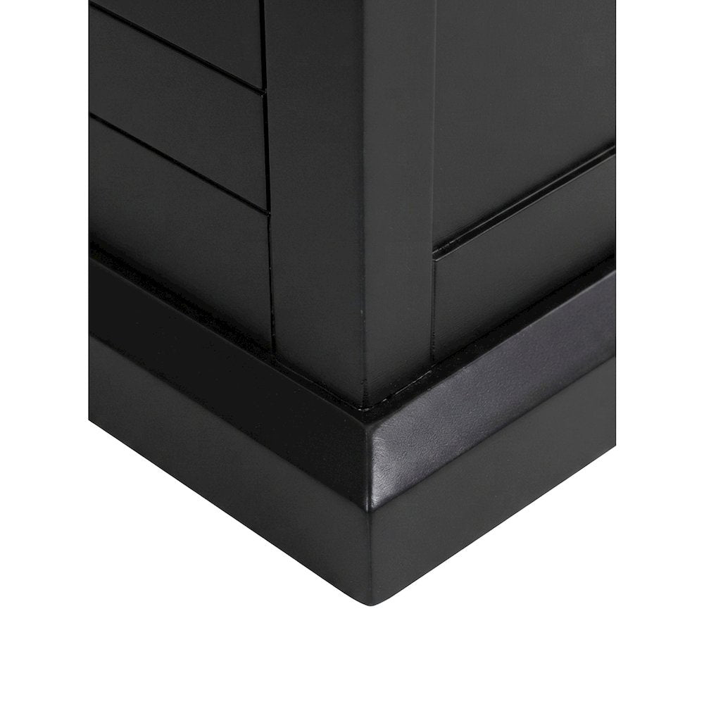 Modern Wood Drop-Lid Secretary Desk with Storage and Drawers, Black