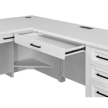 Abby Wood L-Desk & Return