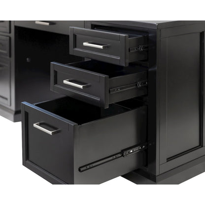 Modern Wood Double Pedestal Executive Desk, Writing Table, Office Desk