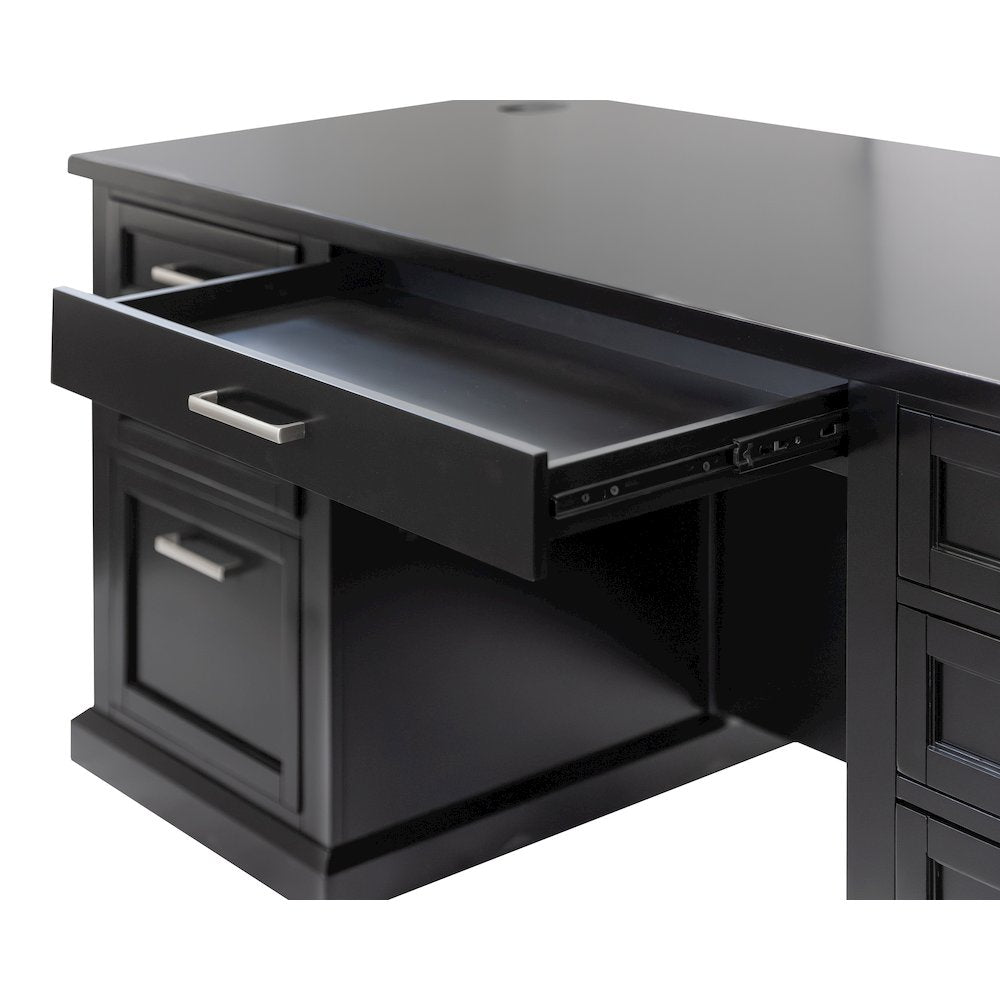 Modern Wood Double Pedestal Executive Desk, Writing Table, Office Desk