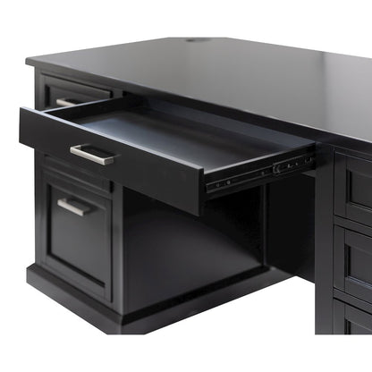 Modern Wood Double Pedestal Executive Desk, Writing Table, Office Desk