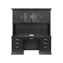 Modern Wood Hutch With Doors and Desk, Storage Hutch and Credenza