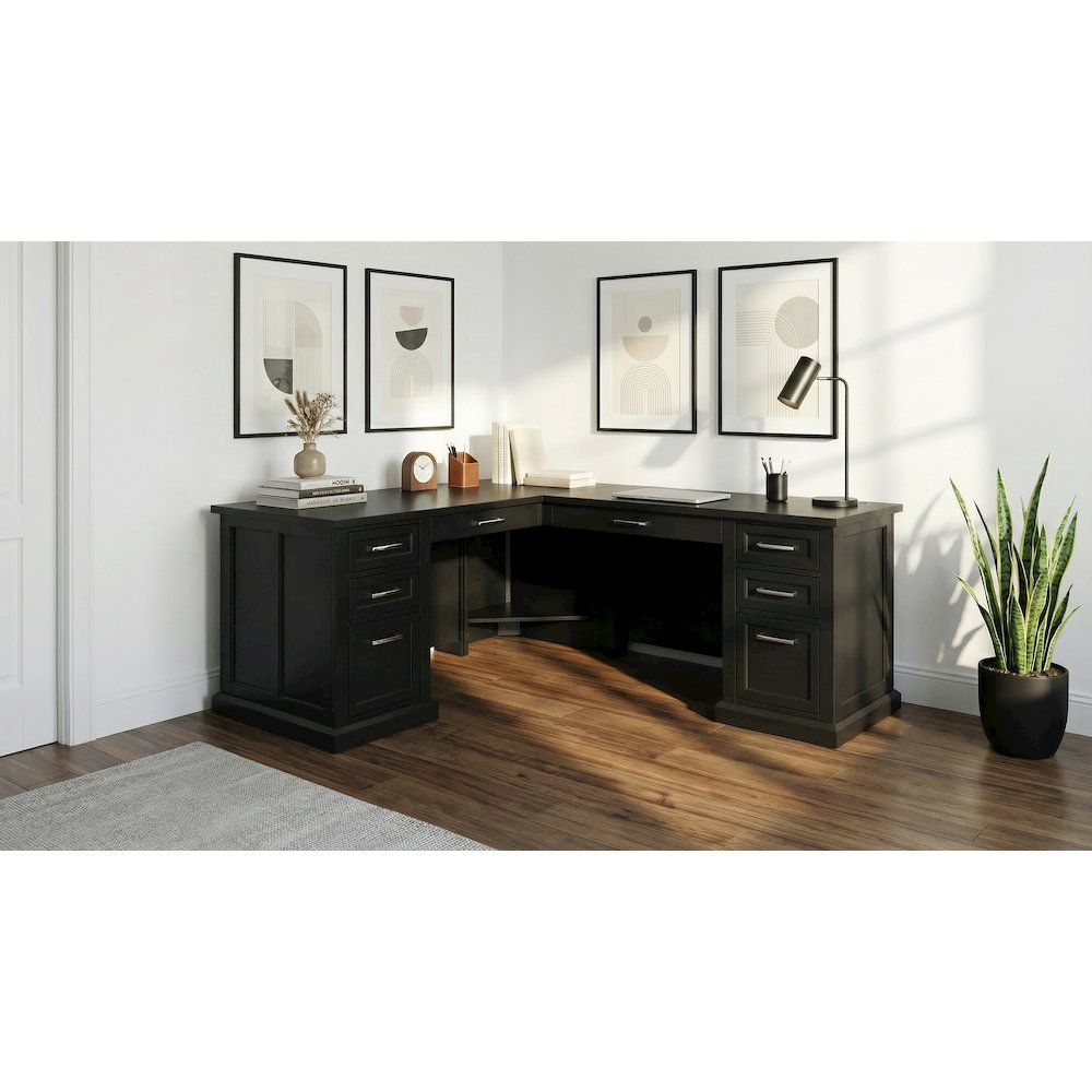 Modern Wood L-Desk & Return, Writing Table & Return, Office Desk & Return