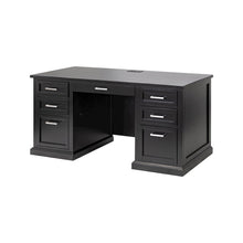 Modern Wood Desk, Office Writing Table, Credenza, Fully Assembled, Black