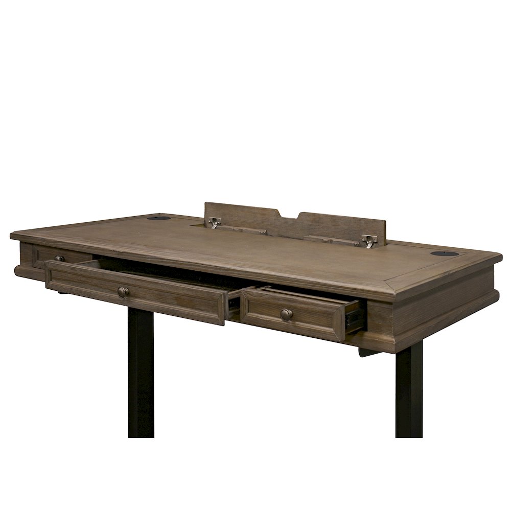 Carson Wood Electronic Sit/Stand Desk, Standing Desk, Gray