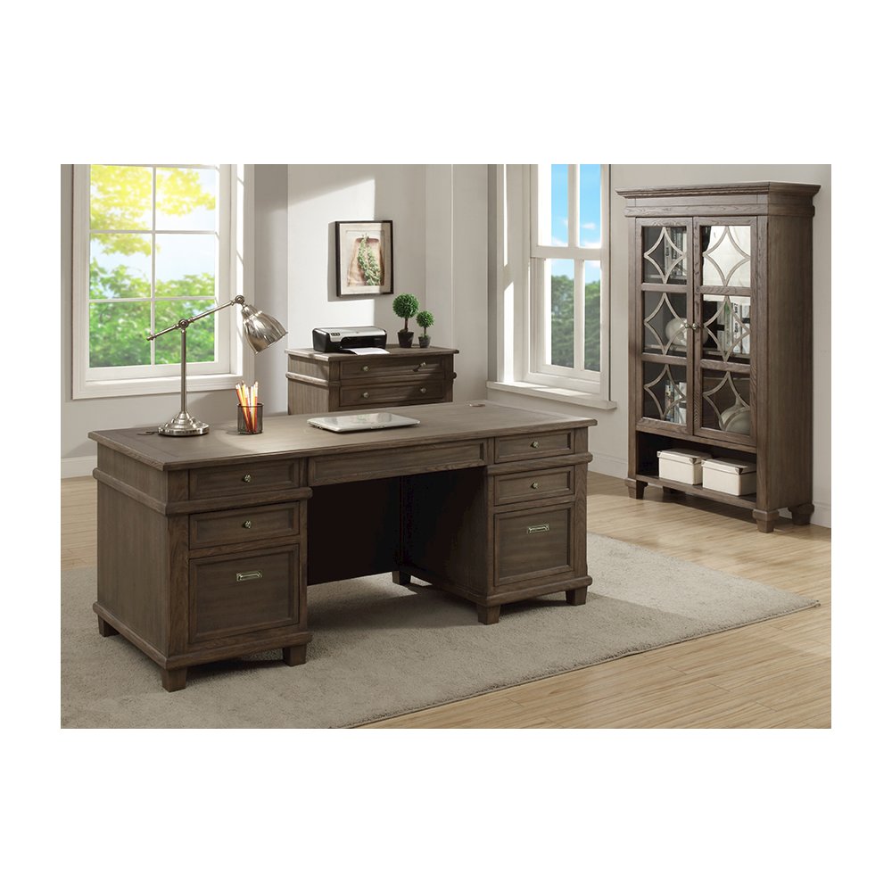 Carson Glass Display Cabinet, Gray