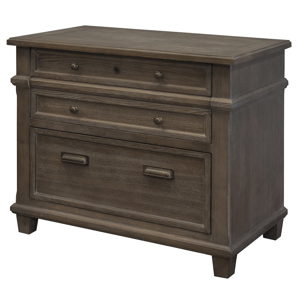 Carson Wood Lateral File, Storage File Drawer, Gray