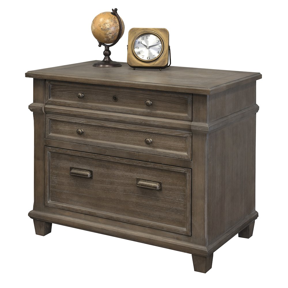Carson Wood Lateral File, Storage File Drawer, Gray