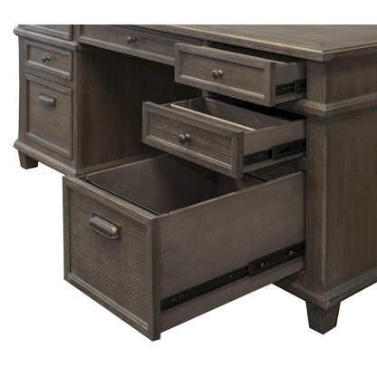Carson Wood Double Pedestal Executive Desk, Gray