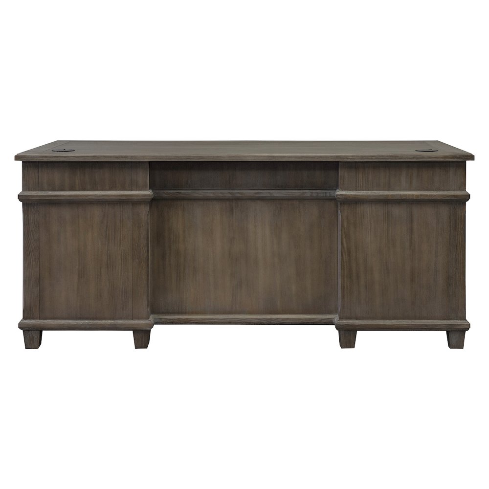 Carson Wood Double Pedestal Executive Desk, Gray