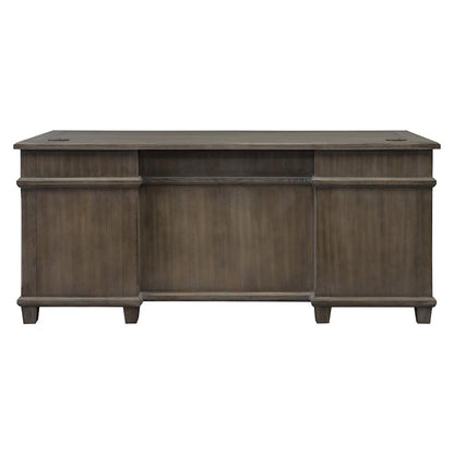 Carson Wood Double Pedestal Executive Desk, Gray
